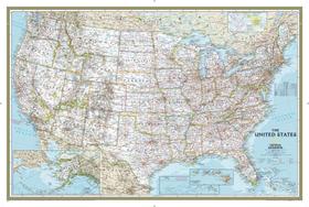 Mapa mural clásico de los Estados Unidos National Geographic