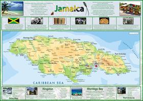 Mapa Pictórico Tiger Moon Jamaica 60x42 cm Laminado Mapa Pictórico Tiger Moon Jamaica 60x42 cm Laminado