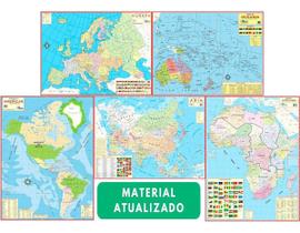 Mapa Político Escolar Estatístico Continentes Mundiais