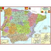 Mapa Portugal Espanha Peninsula Iberica 120cm X 90cm