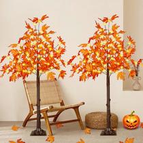 Maple Tree com iluminação artificial, pacote de 4 pés e 2 com 100 LED, branco quente