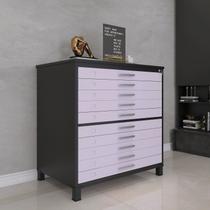 Mapoteca 10 Gavetas 120,4cm x 122,3cm Aço Preto/Lilas