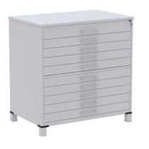 Mapoteca 10 Gavetas Pandin 120 cm (Larg) Inmetro Tampo MDP Cinza Estrutura e Gavetas em Aço Cinza Mapoteca 10 Gavetas Pandin 120 cm (Larg) Inmetro Tampo MDP Cinza Estrutura e Gavetas em Aço Cinza