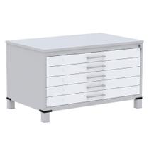 Mapoteca 5 Gavetas Pandin 120 cm (Larg) Inmetro Tampo MDP Cinza Estrutura Aço Cinza Gavetas Brancas Mapoteca 5 Gavetas Pandin 120 cm (Larg) Inmetro Tampo MDP Cinza Estrutura Aço Cinza Gavetas Brancas