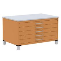 Mapoteca 5 Gavetas Pandin 120 cm (Larg) Inmetro Tampo MDP Cinza Estrutura e Gavetas em Aço Laranja Mapoteca 5 Gavetas Pandin 120 cm (Larg) Inmetro Tampo MDP Cinza Estrutura e Gavetas em Aço Laranja