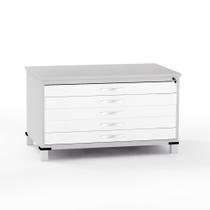 Mapoteca em Aco 05 Gavetas Pandin Cinza e Branco Mapoteca em Aco 05 Gavetas Pandin Cinza e Branco