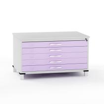 Mapoteca em Aco 05 Gavetas Pandin Cinza e Lilás Mapoteca em Aco 05 Gavetas Pandin Cinza e Lilás