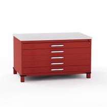 Mapoteca em Aco 05 Gavetas Pandin Vermelho