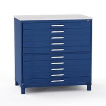 Mapoteca em Aco 10 Gavetas Pandin Azul Del Rey