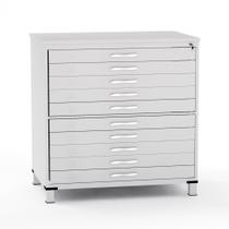 Mapoteca em Aco 10 Gavetas Pandin Cinza Cristal