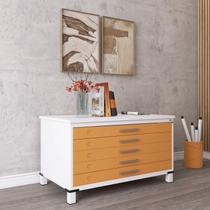 Mapoteca Mont 5 Gavetas 71,3cm x 120,4cm Aço Branco/Laranja Picasso Mapoteca Mont 5 Gavetas 71,3cm x 120,4cm Aço Branco/Laranja Picasso