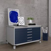 Mapoteca Mont 5 Gavetas 71,3cm x 120,4cm Aço Cinza/Azul Del Rei Mapoteca Mont 5 Gavetas 71,3cm x 120,4cm Aço Cinza/Azul Del Rei