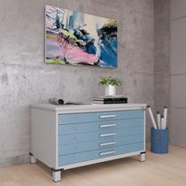 Mapoteca Mont 5 Gavetas 71,3cm x 120,4cm Aço Cinza/Azul Delrei Mapoteca Mont 5 Gavetas 71,3cm x 120,4cm Aço Cinza/Azul Delrei