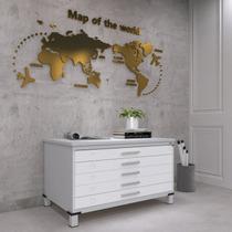 Mapoteca Mont 5 Gavetas 71,3cm x 120,4cm Aço Cinza/Branco