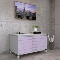 Mapoteca Mont 5 Gavetas 71,3cm x 120,4cm Aço Cinza/Lilás Mapoteca Mont 5 Gavetas 71,3cm x 120,4cm Aço Cinza/Lilás