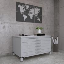 Mapoteca Mont 5 Gavetas 71,3cm x 120,4cm Aço Cinza Mapoteca Mont 5 Gavetas 71,3cm x 120,4cm Aço Cinza