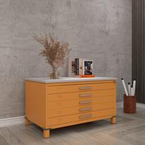 Mapoteca Mont 5 Gavetas 71,3cm x 120,4cm Aço Laranja/Picasso/Cinza Mapoteca Mont 5 Gavetas 71,3cm x 120,4cm Aço Laranja/Picasso/Cinza