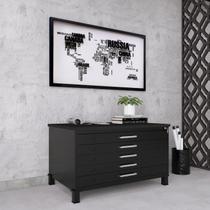 Mapoteca Mont 5 Gavetas 71,3cm x 120,4cm Aço Preto Mapoteca Mont 5 Gavetas 71,3cm x 120,4cm Aço Preto