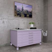 Mapoteca Mont 5 Gavetas 71,3cm x 120,4cm Aço Roxo/Lilás/Cinza Mapoteca Mont 5 Gavetas 71,3cm x 120,4cm Aço Roxo/Lilás/Cinza