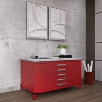 Mapoteca Mont 5 Gavetas 71,3cm x 120,4cm Aço Vermelho/Cinza Mapoteca Mont 5 Gavetas 71,3cm x 120,4cm Aço Vermelho/Cinza