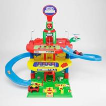 Maptoy super parking posto e lava rápido compátivel com hot wheels