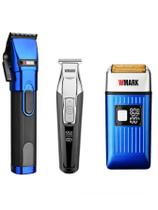 Maq. Cortar Cabelo Prof.Wmark Ng 121 + Acab. Ng c24 + Shaver NG 996 azul Maq. Cortar Cabelo Prof.Wmark Ng 121 + Acab. Ng c24 + Shaver NG 996 azul