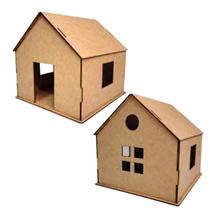 Maquete Casa Térrea Popular 20x20cm Mdf Cru 3mm Casinha Decoração