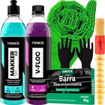 Maquiador Automotivo Restaura Brilho Makker Shampoo Ph Neutro Limpeza Profunda VFloc Removedor de Contaminante na Pintura Barra Descontaminante Vonixx Maquiador Automotivo Restaura Brilho Makker Shampoo Ph Neutro Limpeza Profunda VFloc Removedor de Contaminante na Pintura Barra Descontaminante Vonixx