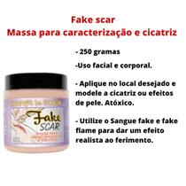 Maquiagem Artística de Terror Para Halloween Fake Scar Machucado Ferida Sangue Falso Cicatriz