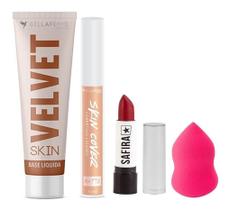 Maquiagem Batom Matte Esponja Base Pele Morena