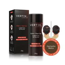 Maquiagem de Cabelo Fibra Capilar Corbertura de Falhas Cabelo Castanho Médio Vertix 25g