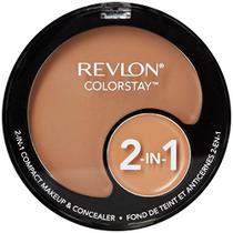 Maquiagem e corretivo compacto Revlon ColorStay 2 em 1, bege verdadeiro