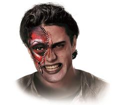 Maquiagem efeitos especiais corte ziper com sangue kit