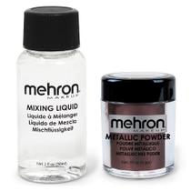 Maquiagem em pó metálico Mehron com líquido de mistura (BRONZE) Maquiagem em pó metálico Mehron com líquido de mistura (BRONZE)