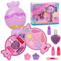 Maquiagem Infantil Kit Gloss Sombra Batom Estojo Bombom Duplo Para Meninas