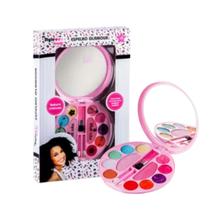 Maquiagem Infantil Paleta com Espelho e Pincéis Glamour My Style Beauty +5 anos Rosa Multikids - BR1332