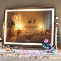 Maquiagem LED Vanity Mirror Hasipu com alto-falante Bluetooth 27,6 x 19,7 cm