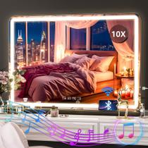 Maquiagem LED Vanity Mirror Hasipu com alto-falante Bluetooth 32x21,7 cm