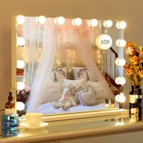 Maquiagem Vanity Mirror Zdorzi com luzes 10X Hollywood 22,8x18,1