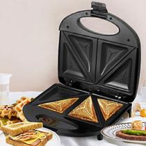 Maquina 110V Elétrica Para Sanduiches Antiaderente Compacta Misteira Sanduicheira