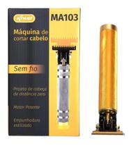 Maquina Acabamento Cabelo Barba Sem Fio Recarregável MA103 - Dourado - Knup