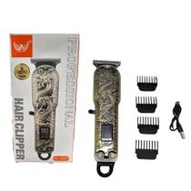 Máquina Aparador de Pêlo Cabelo Barba Profissional Com Display Digital DRAGÃO AL-2927