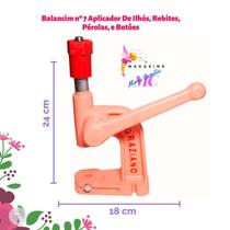 Máquina Balancim para Pregar Botão de Pressão E Ilhós Cor Rosa Nº 7