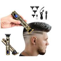 Máquina barbeador masculino cabelo 4 pentes - golden edition