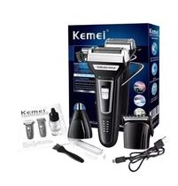 Máquina Barbear Shaver Kemei 3 Em 1 Nariz Barba Corpo Bivolt