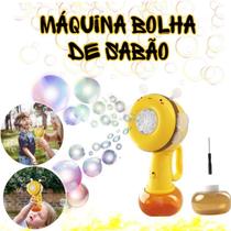 Máquina Bolhas de Sabao Infantil Abelha Lança Bolhas com Luz LED Recarregável Diversão Crianças