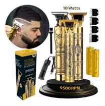 Maquina Cabelo Barba 10w 9500 Rpm Dourada Dragão Original
