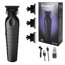 Máquina Cabelo Corte Acabamento Kemei Km-2299 Barba E Pelos Preto