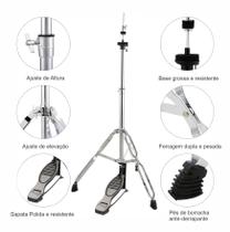 Máquina Chimbal estante Hi Hat Pratos Bateria Robusta Sonata