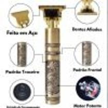 Maquina Corta Cabelo Barba Pezinho Pelos Buda Trimmer Metal sem fio recarregavel t-blade